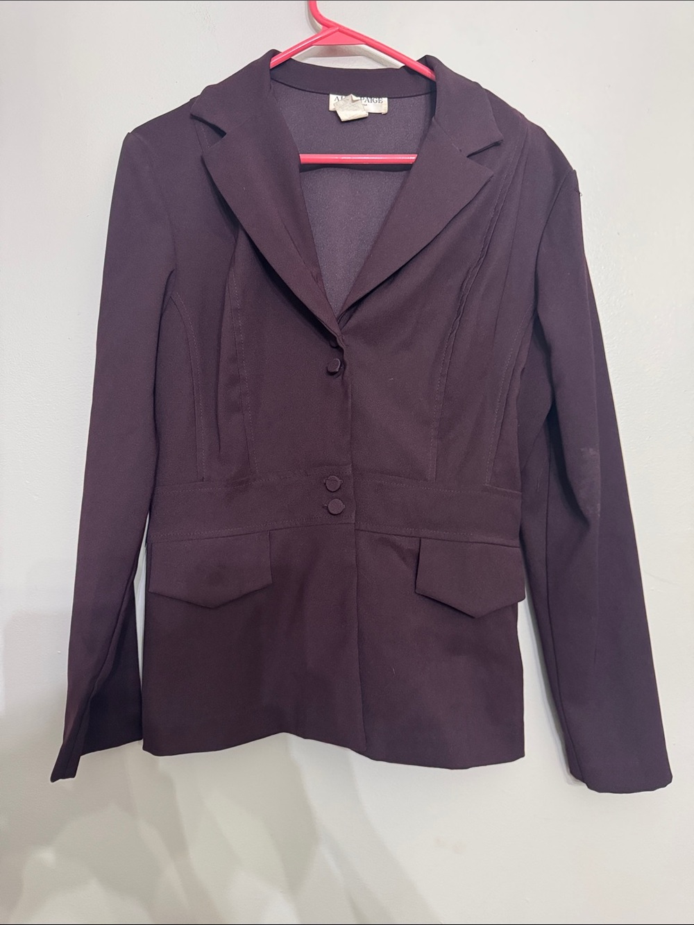 Alyn Paige Plum Tailored Four-Button Blazer